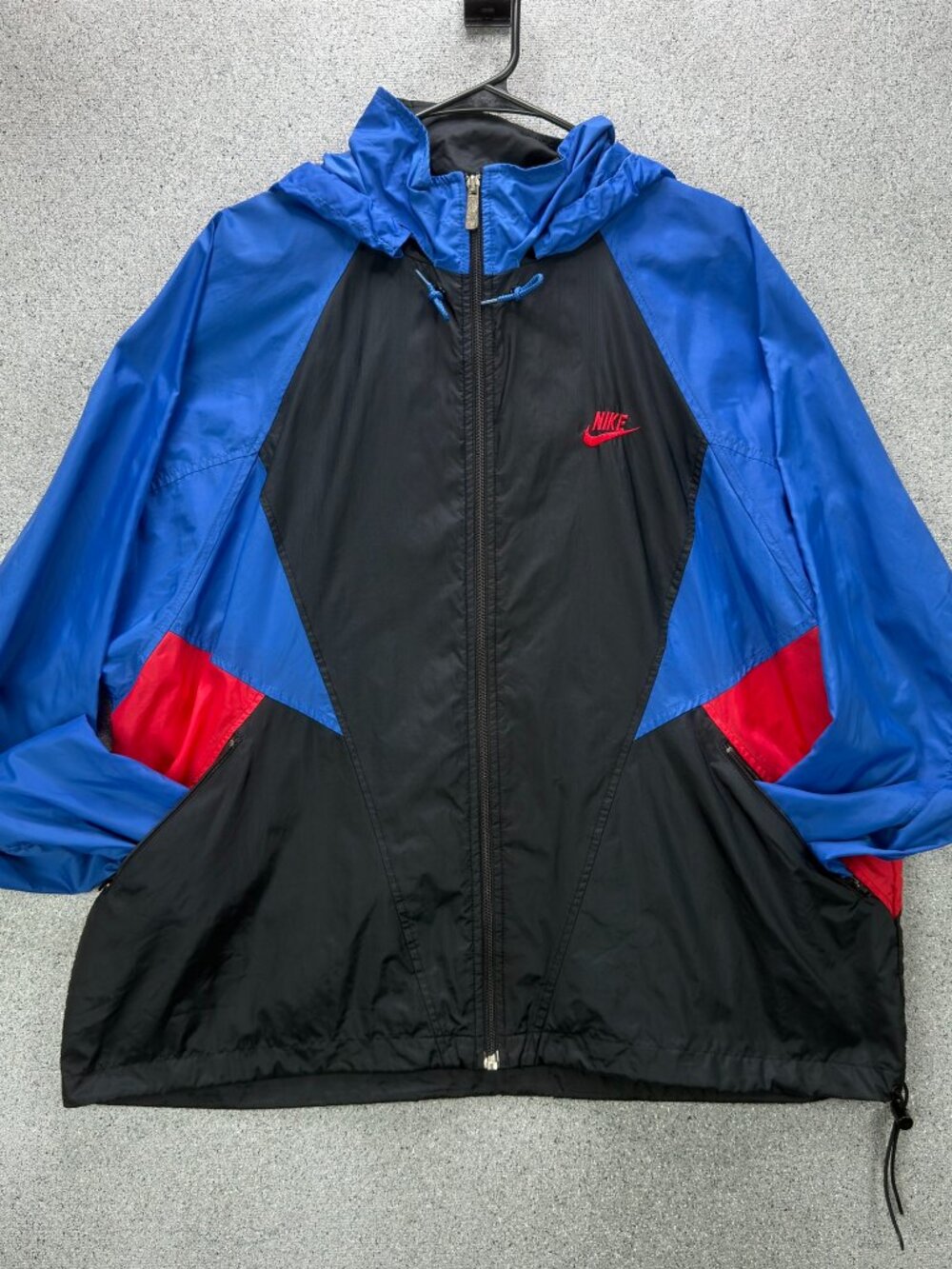 NIKE COLORBLOCK WINDBREAKER MEN'S XL BLUE BLACK RED VINTAGE 90S NYLON Y2K